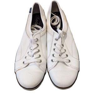 keds • women's white leather sneakers
